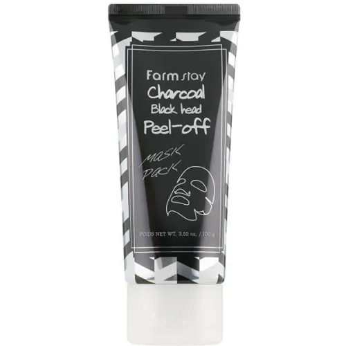 Очищаюча маска-плівка для обличчя FarmStay Charcoal Black Head Peel-off Mask Pack з вугіллям, 100 мл.