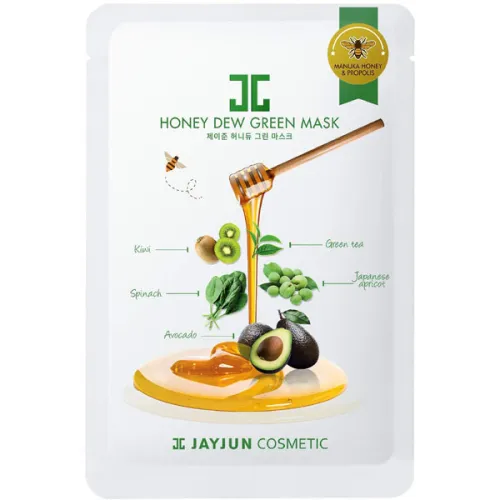 Тканинна маска для обличчя JayJun Honey Dew Green Mask із зеленим комплексом, 25 мл.