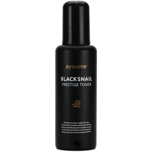 Тонер для лица Ayoume Black Snail Prestige Toner с 7 пептидами и муцином черной улитки, 150 мл.