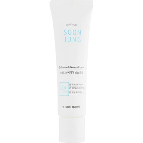 Восстанавливающий крем для чувствительной кожи лица Etude House Soon Jung 2x Barrier Intensive Cream с пантенолом, 60 мл.
