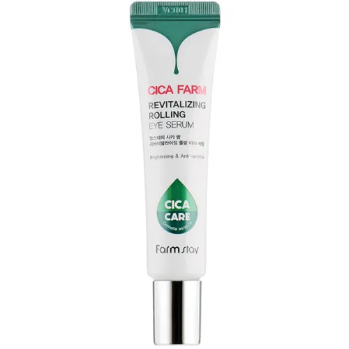 Восстанавливающая сыворотка для кожи вокруг глаз FarmStay Cica Farm Revitalizing Rolling Eye Serum с центеллой, 25 мл.