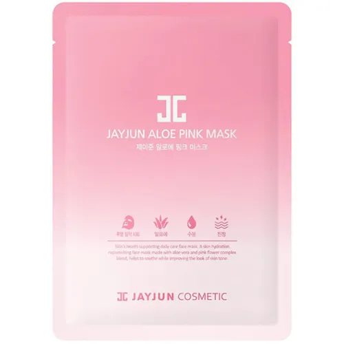 Тканинна маска для обличчя JayJun Aloe Pink Mask з екстрактом алое та комплексом рожевих кольорів, 20 мл.