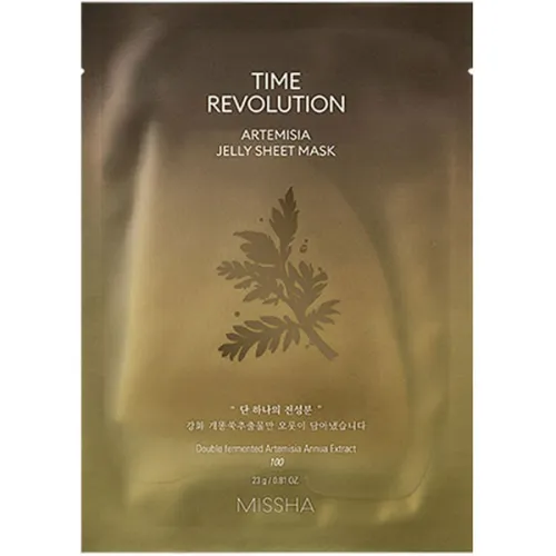 Успокаивающая тканевая маска Missha Time Revolution Artemisia Jelly Sheet Mask с экстрактом полыни, 23 г.