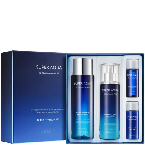 Набір для обличчя Missha Super Aqua Ultra Hyalron 4 Set з 10 видами гіалуронової кислоти