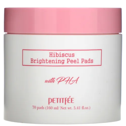 Осветляющие пилинг-пады Petitfee Hibiscus Brightening Peel Pads с экстрактом гибискуса и дамасской розой