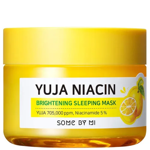 Нічна вирівнююча тон маска для обличчя Some By Mi Yuja Niacin 30 Days Miracle Brightening Sleeping Mask з екстрактом юдзу