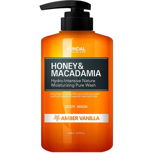 Гель для душа «янтарная ваниль» Kundal Honey & Macadamia Body Wash Amber Vanilla, 500 мл.