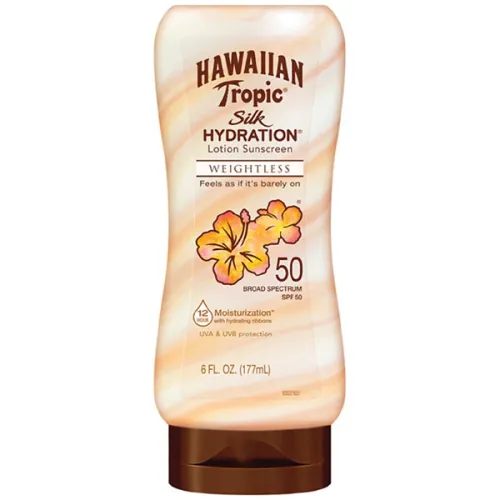 Увлажняющий солнцезащитный лосьон для лица и тела Hawaiian Tropic Silk Hydration Weightless Lotion Sunscreen SPF50, 177 мл.