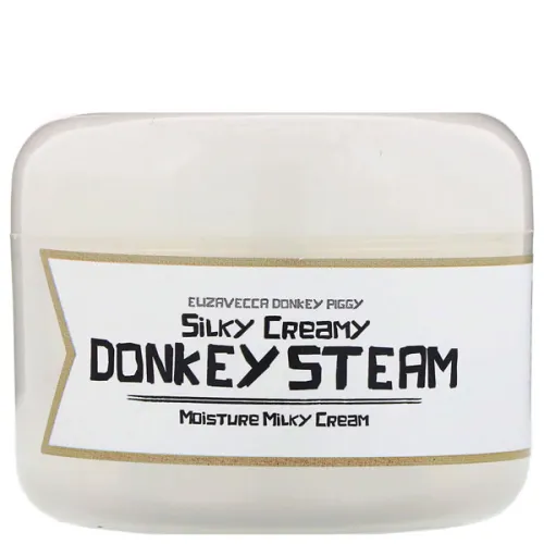 Крем для лица Elizavecca Silky Creamy Donkey Steam Moisture Milky Cream на основе ослиного молока, 100 мл.