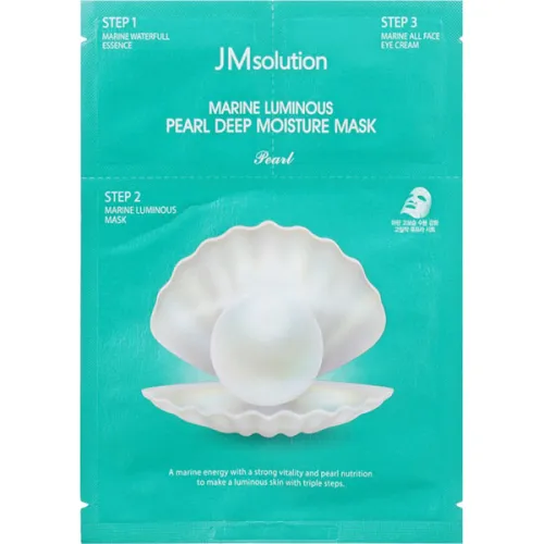 Трикрокова тканинна маска для обличчя JMsolution Marine Luminous Pearl Deep Moisture Mask Pearl з екстрактом білих перлів