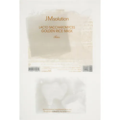 Двофазна тканинна маска для обличчя JMsolution Lacto Saccharomyces Golden Rice Mask з ферментованими компонентами, 30 мл.