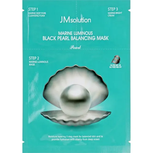 Трикрокова тканинна маска для обличчя JMsolution Marine Luminous Black Pearl Balancing Mask з екстрактом чорних перлів, 30