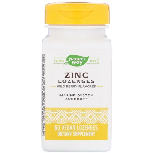 Глюконат цинку Nature’s Way Zinc Lozenges Wild Berry Flavored з ягідним смаком