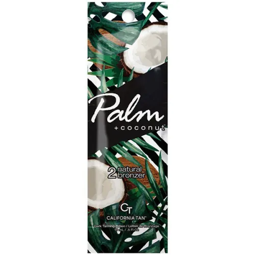 Крем для засмаги в солярії California Tan Palm Coconut Natural Bronzer Step 2 з бронзаторами та нектаром кокосу, 15 мл.