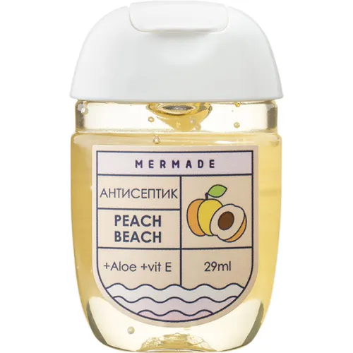 Антибактеріальний гель для рук «персик» Mermade Peach Beach Gel Sanitizer, 29 мл.