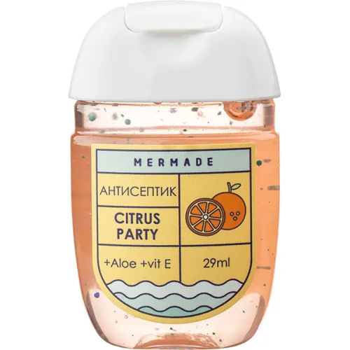 Антибактеріальний гель для рук «апельсин» Mermade Citrus Party Gel Sanitizer, 29 мл.
