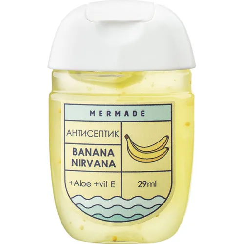 Антибактеріальний гель для рук «банан» Mermade Banana Nirvana Gel Sanitizer, 29 мл.