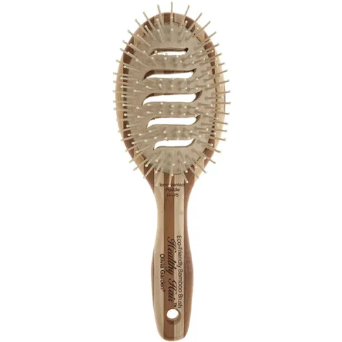 Вентильована щітка для волосся бамбукова Olivia Garden Healthy Hair Oval Vent Epoxy Eco-Friendly Bamboo Brush