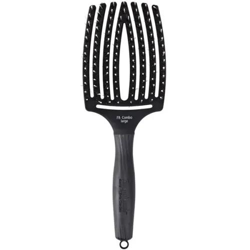 Велика комбінована масажна щітка для волосся Olivia Garden Finger Brush Combo Large Black