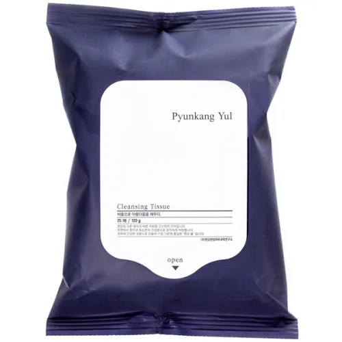 Очищаючі вологі серветки для обличчя Pyunkang Yul Cleansing Tissue з екстрактами центелли та портулаку