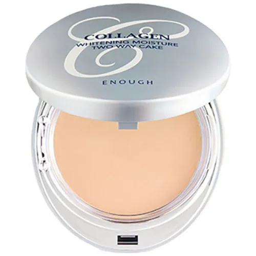 Осветляющая пудра для лица Enough Collagen Whitening Moisture Two Way Cake SPF28/PA++ с коллагеном со сменным блоком, 2 x 13