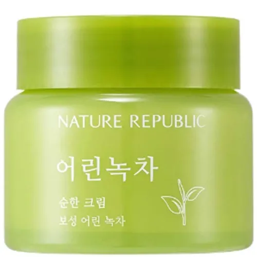 Успокаивающий крем для лица Nature Republic Young Green Tea Mild Cream с экстрактом зеленого чая, 55 мл.