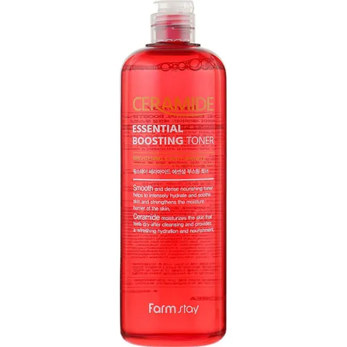 Омолоджуючий тонер для обличчя FarmStay Ceramide Essential Boosting Toner з керамідами, 500 мл.