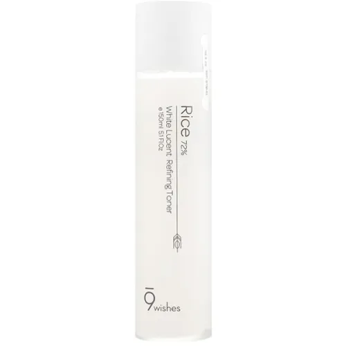 Осветляющий тонер для лица 9 Wishes Rice 72% White Lucent Refining Toner с экстрактом рисовых отрубей, 150 мл.
