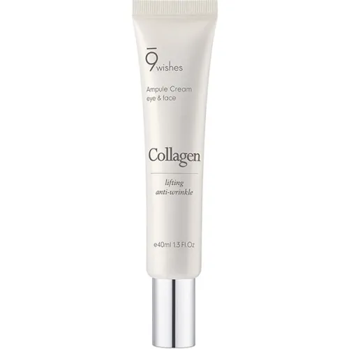 Антивіковий ампульний крем для повік 9 Wishes Collagen Ampoule Eye & Face Cream з колагеном, 40 мл.