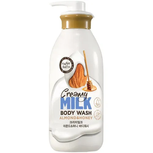 Увлажняющий крем-гель для душа Happy Bath Creamy Milk Body Wash Almond & Honey с экстрактом миндаля, 730 мл.