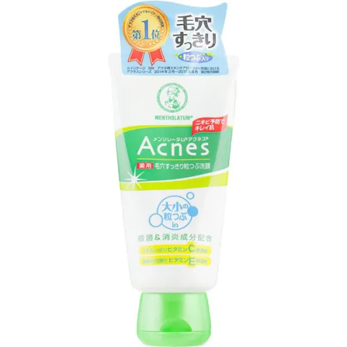 Лікувальний крем-скраб для обличчя проти акне Mentholatum Acnes Medicated Scrub, 130 г.