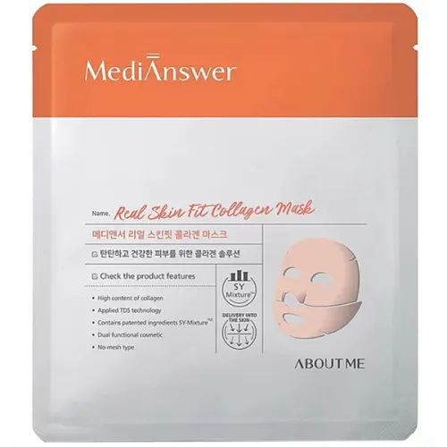 Омолоджуюча маска для обличчя About Me MediAnswer Real Skin Fit Collagen Mask з колагеном, 35 г.
