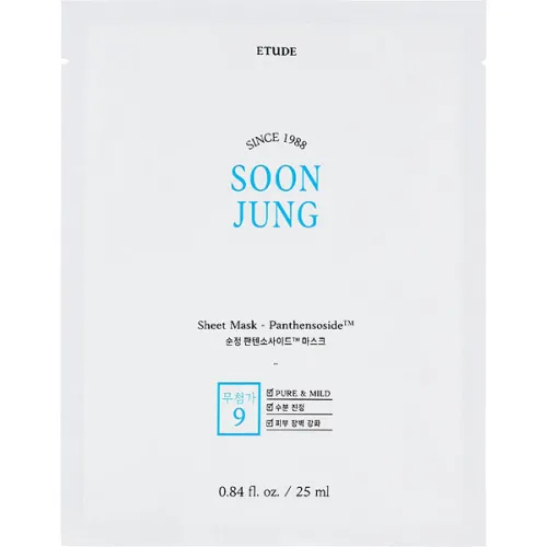 Тканевая маска для раздраженной кожи лица Etude House Soon Jung Sleeping Sheet Mask 5 Panthensoside, 25 мл.