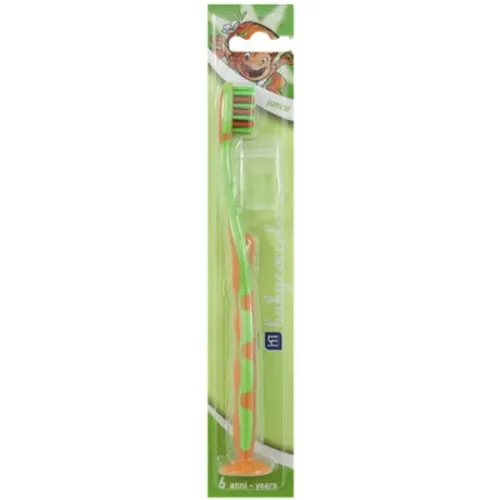 Зубная щетка для детей от 6 лет «зелено-оранжевая» Babycoccole Junior 6+ Toothbrush