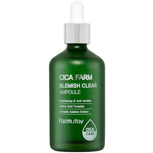 Концентрована ампульна сироватка для обличчя FarmStay Cica Farm Blemish Clear Ampoule з екстрактом центелли, 100 мл.