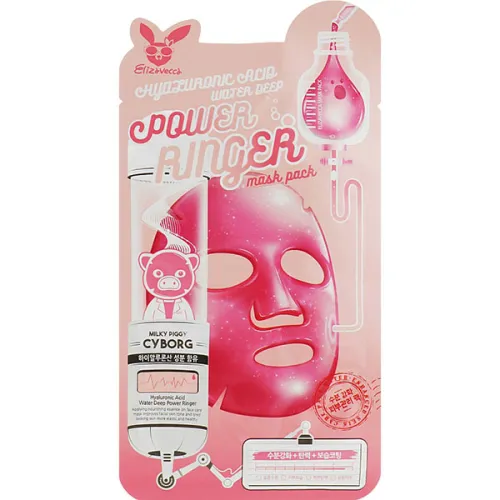 Тканинна маска для обличчя Elizavecca Hyaluronic Acid Water Deep Power Ringer Mask з гіалуроновою кислотою, 23 мл.