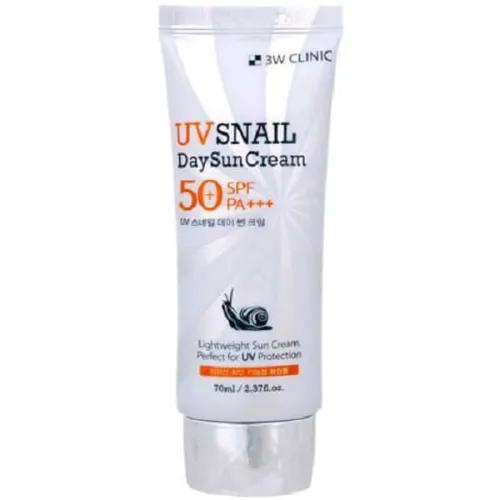 Солнцезащитный крем для лица 3W Clinic UV Snail Day Sun Cream SPF50+ PA+++ с муцином улитки, 70 мл.