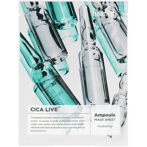 Ампульна маска для проблемної шкіри обличчя Heimish Cica Live Ampoule Mask з екстрактом центелли, 30 мл.
