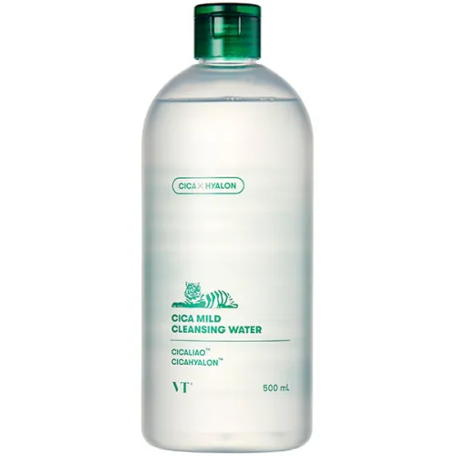 Очищувальна вода для чутливої шкіри обличчя VT Cosmetics Cica Mild Cleansing Water з екстрактом центели, 500 мл.