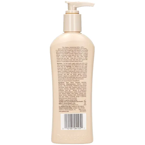 Зволожуючий лосьйон-бронзатор для тіла Palmer’s Сосоа Butter Formula Natural Bronze Body Lotion з олією какао, 250 мл.