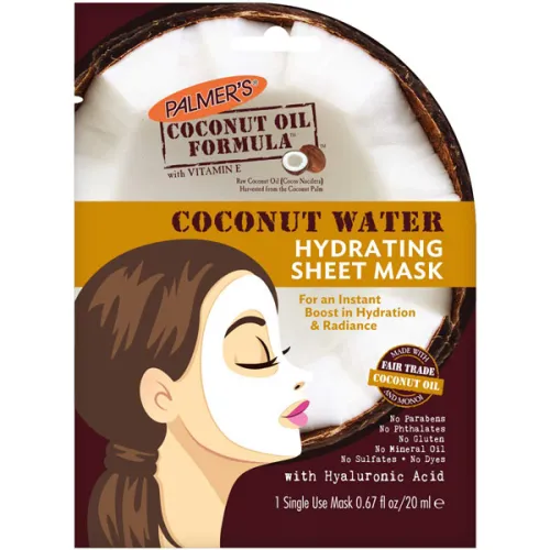 Тканинна зволожуюча маска для обличчя Palmer’s Coconut Oil Formula Coconut Water Hydrating Sheet Mask з кокосовою олією та