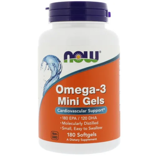 Рыбий жир в мини-капсулах Now Foods Omega-3 Mini Gels 1000 mg, 1000 мг.