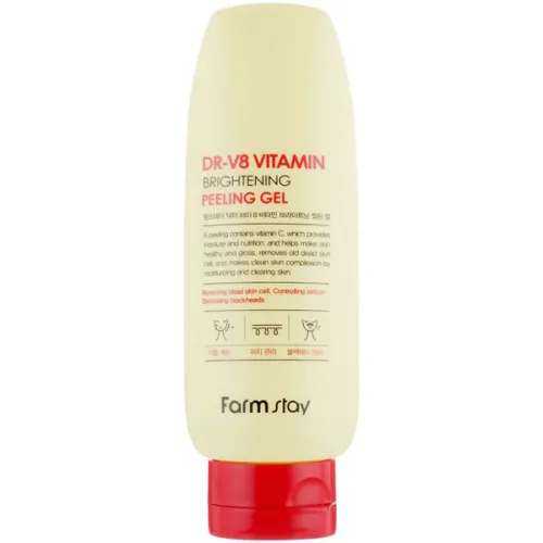 Освітлюючий пілінг-гель для обличчя FarmStay DR-V8 Vitamin Brightening Peeling Gel з вітамінами, 150 мл.