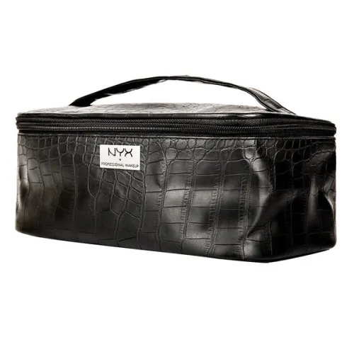 Велика чорна косметичка NYX Black Croc Zipper Case
