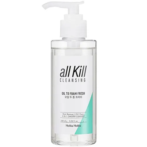 Освежающее масло-пенка для очищения кожи лица Holika Holika All Kill Cleansing Oil To Foam Fresh, 155 мл.
