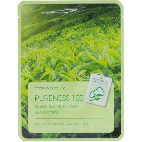 Тканинна маска для обличчя Tony Moly Pureness 100 Green Tea Mask Sheet з екстрактом зеленого чаю, 21 мл.
