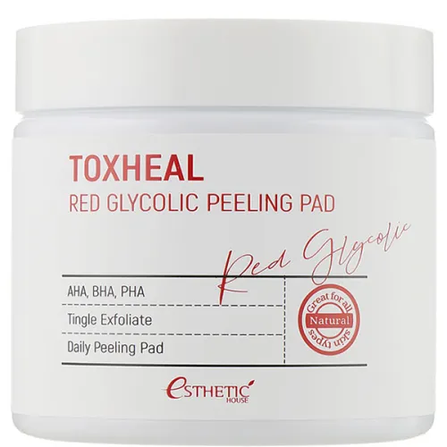 Пилинг пады Esthetic House Toxheal Red Glycolic Peeling Pads с АНА + ВНА + PHA кислотами