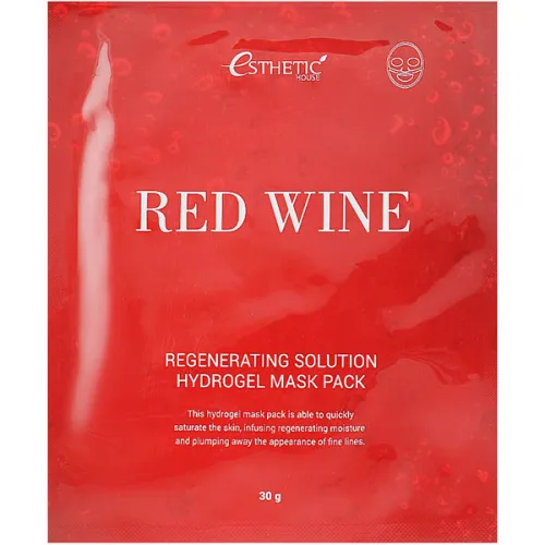Гідрогелева маска для обличчя Esthetic House Red Wine Regenerating Solution Hydrogel Mask з екстрактом червоного вина, 30 г.