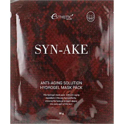 Гідрогелева маска для обличчя Esthetic House Syn-Ake Anti-Aging Solution Hydrogel Mask зі зміїним пептидом, 30 г.
