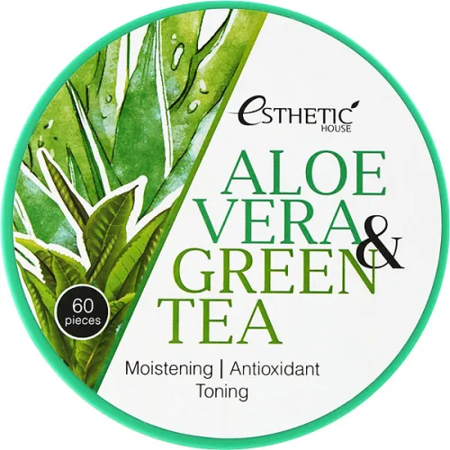 Гідрогелеві патчі для очей Esthetic House Aloe Vera & Green Tea Hydrogel Eye Patch з алое вера та зеленим чаєм